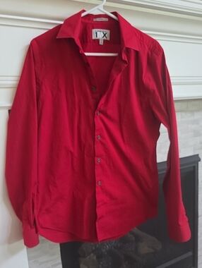 Men’s Dress Shirt - Bold Red Long-Sleeve Button Up